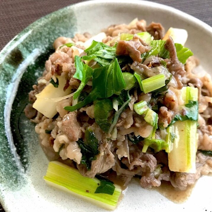 夏☆牛肉とセロリと茗荷の甘酢炒め